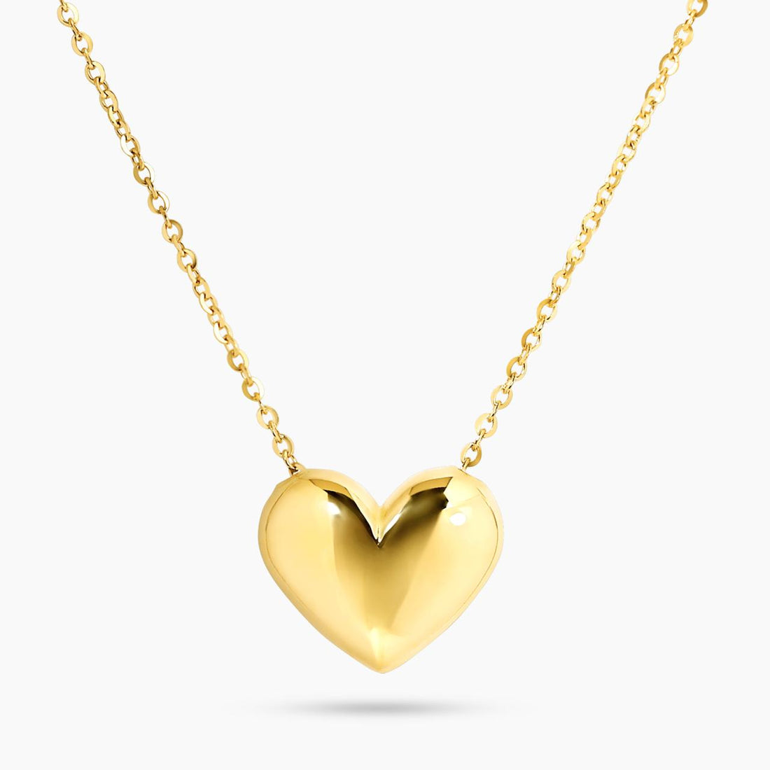 18ct yellow gold hollow heart necklace