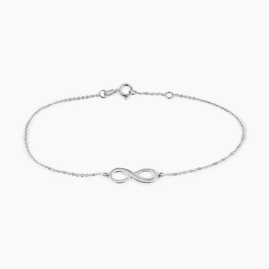 18ct white gold infinity bracelet with spring ring clasp