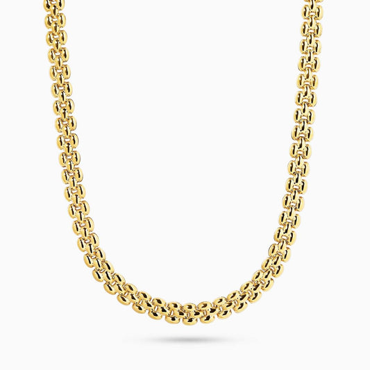 18ct yellow gold 45cm brick link chain with lobster clasp