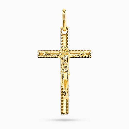 18ct yellow gold solid crucifix pendant