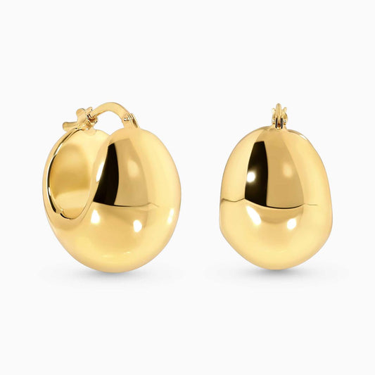 18ct yellow gold hollow chunky hoop earrings