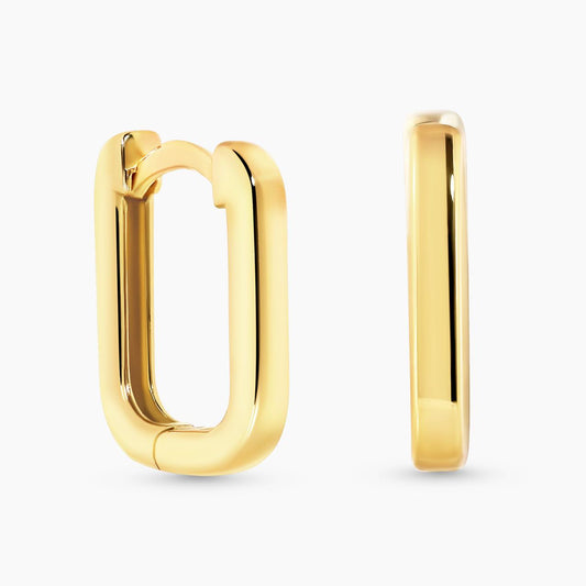 18ct yellow gold rectangular huggies