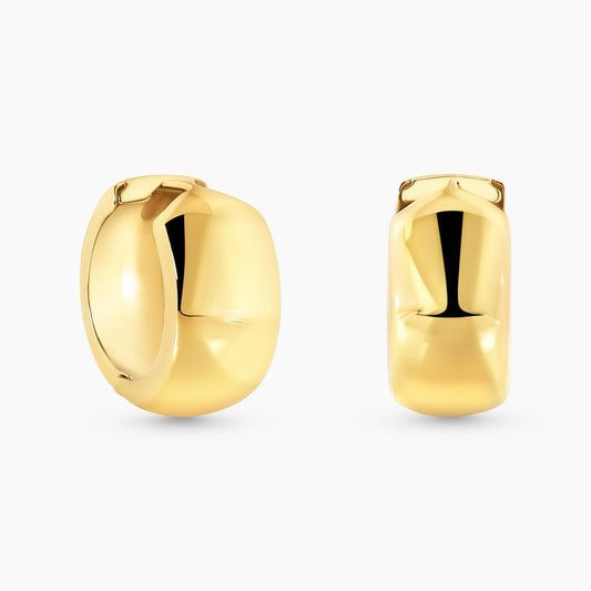 18ct yellow gold hollow chunky huggies