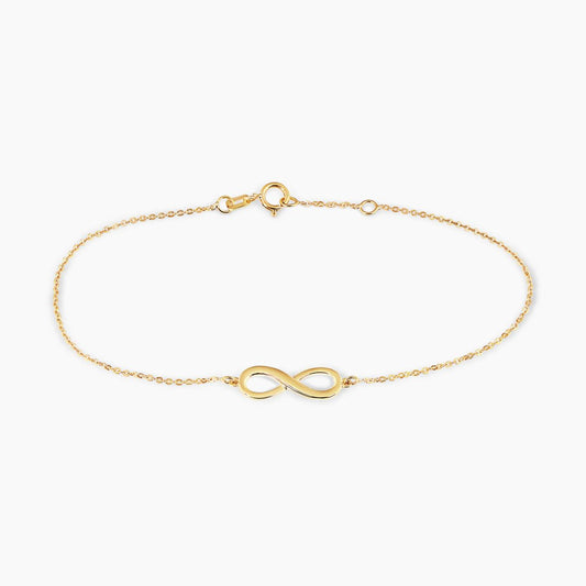 18ct yellow gold infinity bracelet with spring ring clasp