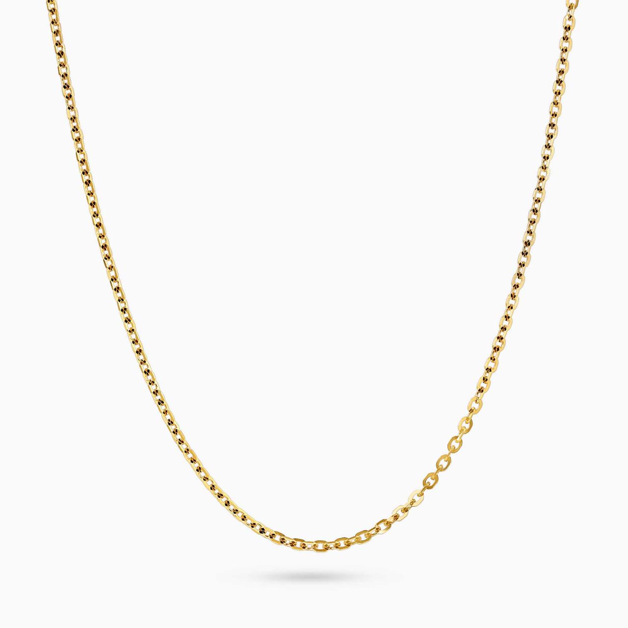 18ct yellow gold 45cm trace chain with spring ring clasp