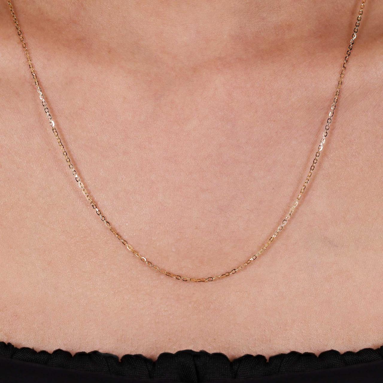 18ct yellow gold 50cm trace chain with spring ring clasp