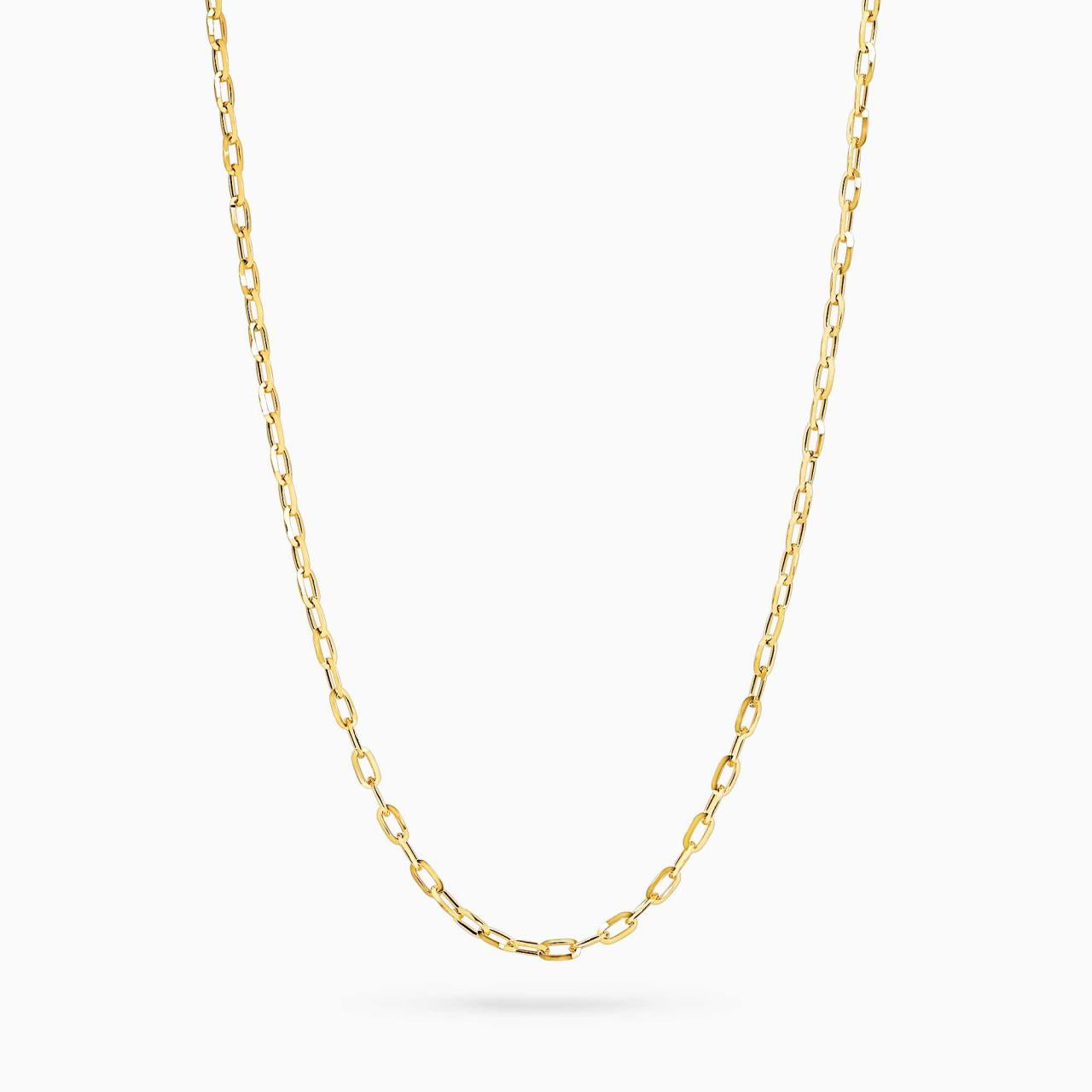 18ct yellow gold 45cm oval link chain with lobster clasp