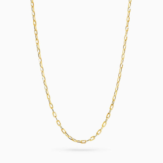 18ct yellow gold 45cm oval link chain with lobster clasp
