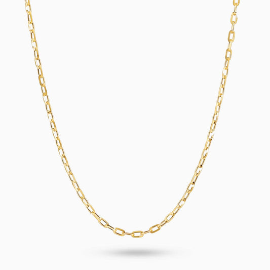 18ct yellow gold 50cm oval link chain with lobster clasp