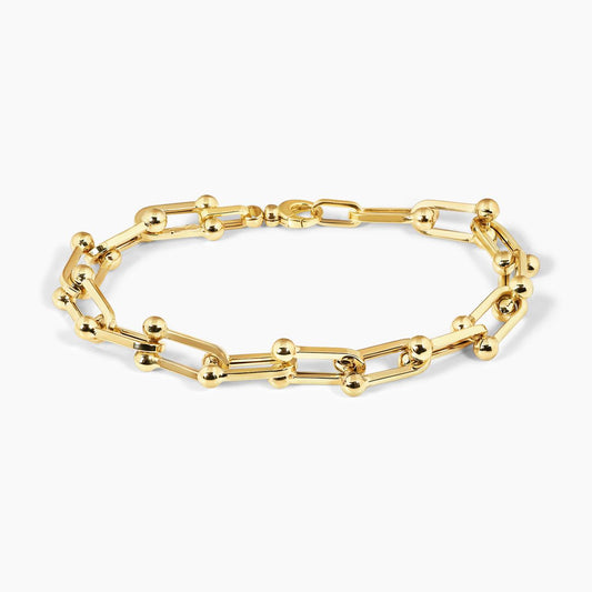 18ct yellow gold fancy link bracelet with lobster clasp 19cm