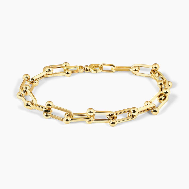18ct yellow gold fancy link bracelet with lobster clasp 19cm
