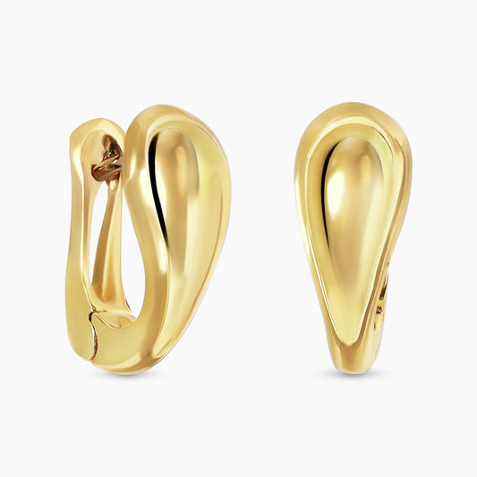 18ct yellow gold hollow huggies earrings