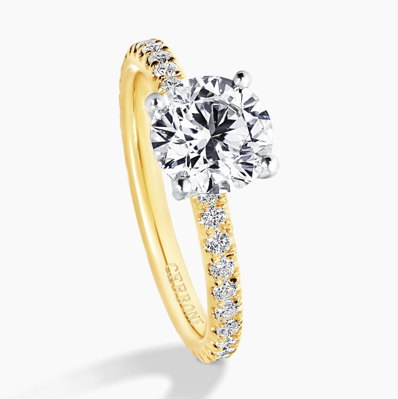 18ct yellow and white gold 1.50ct round brilliant cut diamond ring