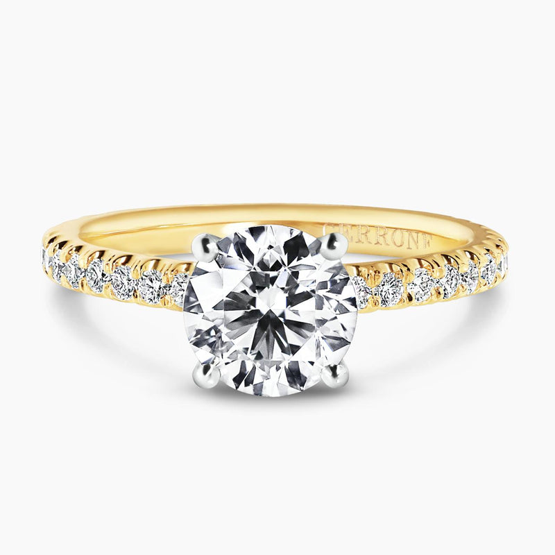 18ct yellow and white gold 1.50ct round brilliant cut diamond ring