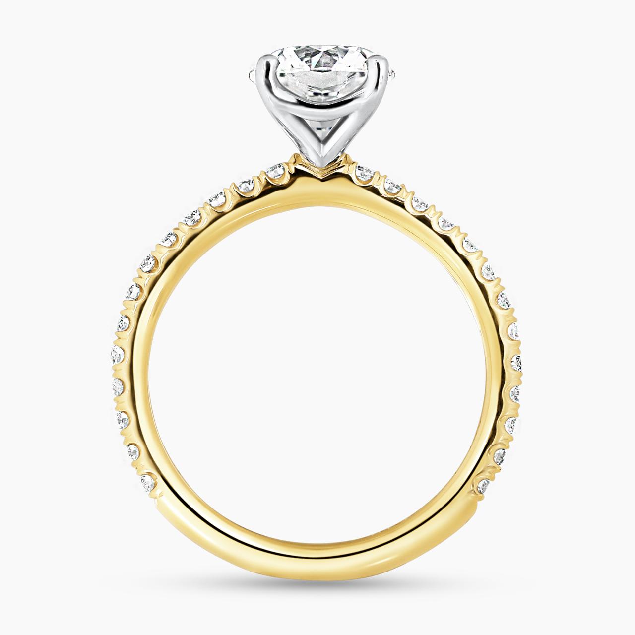 18ct yellow and white gold 1.50ct round brilliant cut diamond ring