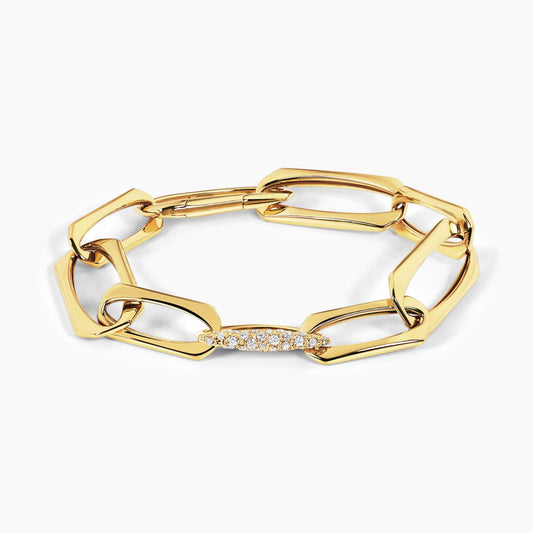 18ct yellow diamond set fancy link bracelet 