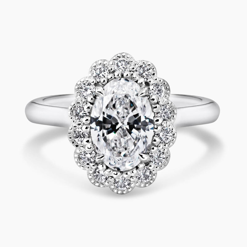 18ct white gold 1.29ct oval brilliant cut diamond ring GIA Cert