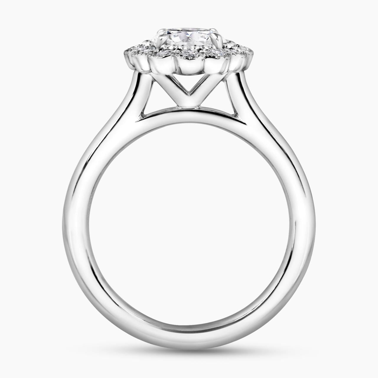 18ct white gold 1.29ct oval brilliant cut diamond ring GIA Cert