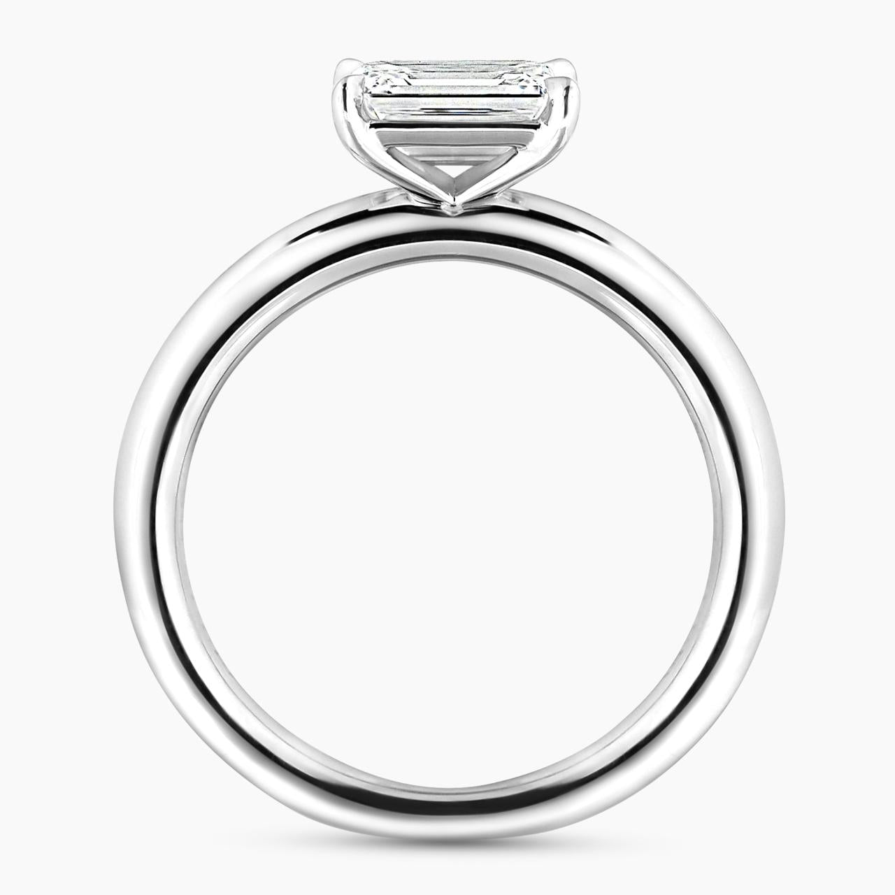 18ct yellow and white gold 1.00ct  emerald cut diamond solitaire ring side profile