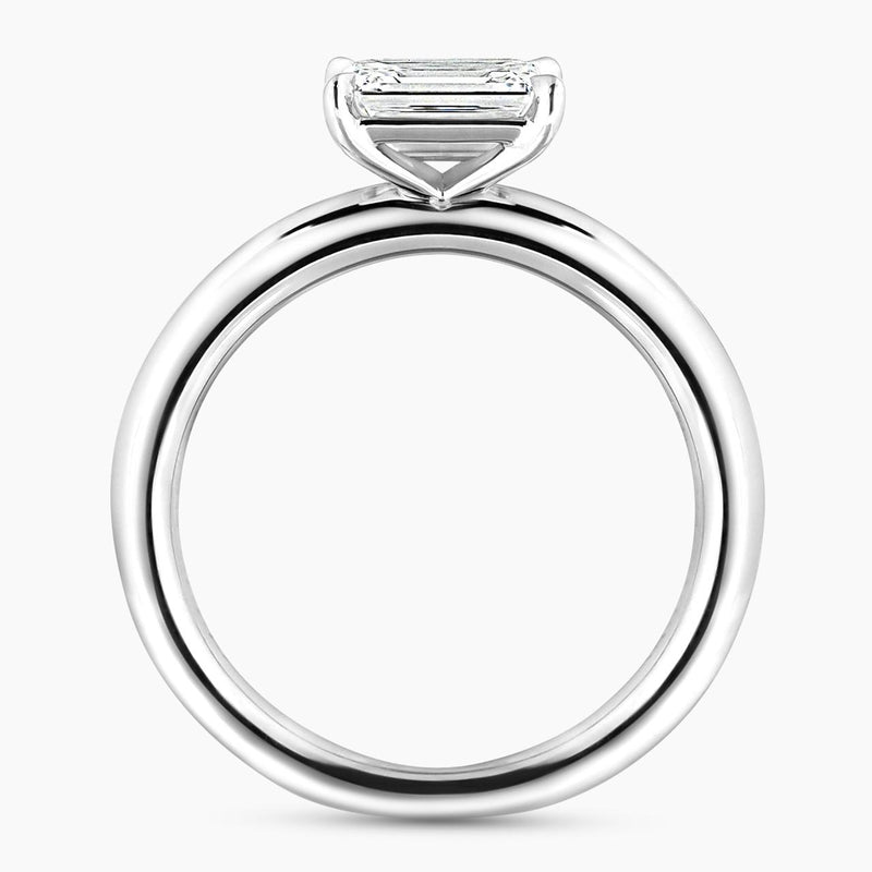 18ct yellow and white gold 1.00ct  emerald cut diamond solitaire ring side profile