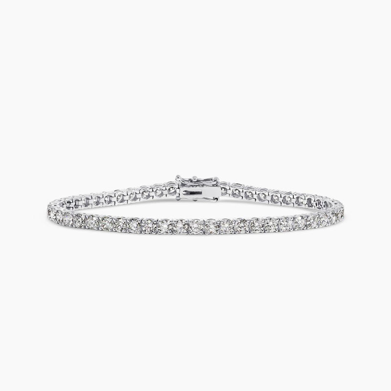 18ct white gold 62=4.84ct DEF VVS VS Lab Grown Diamond tennis bracelet in a four claw setting
