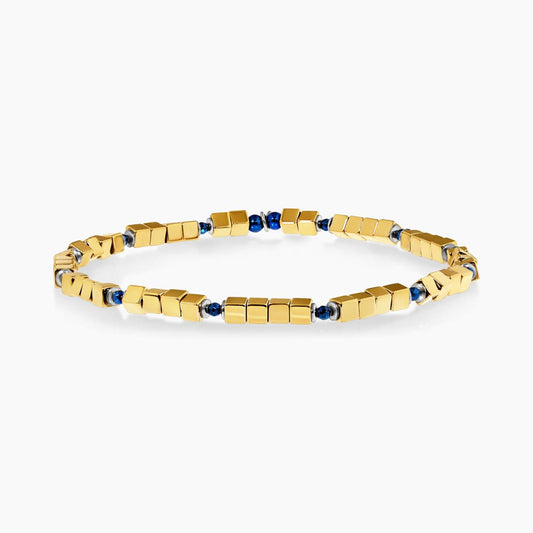 Hematite beads bracelet with gold plated silver fittings from the Carmela Cerrone Collection
