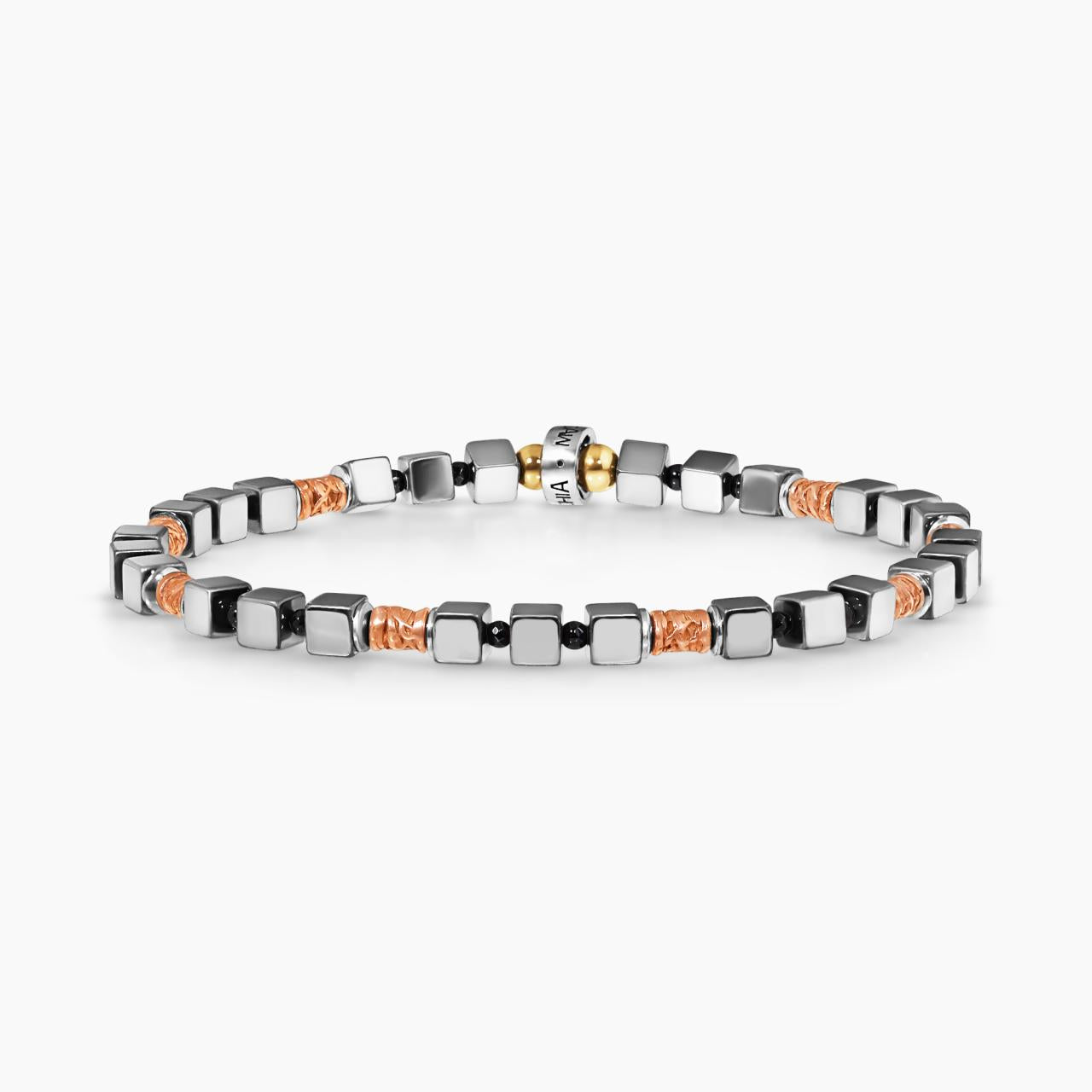 Hematite beads bracelet with gold plated silver fittings from the Carmela Cerrone Collection