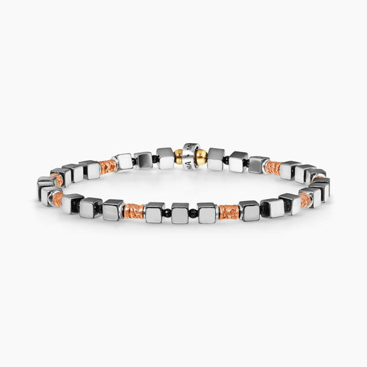 Hematite beads bracelet with gold plated silver fittings from the Carmela Cerrone Collection