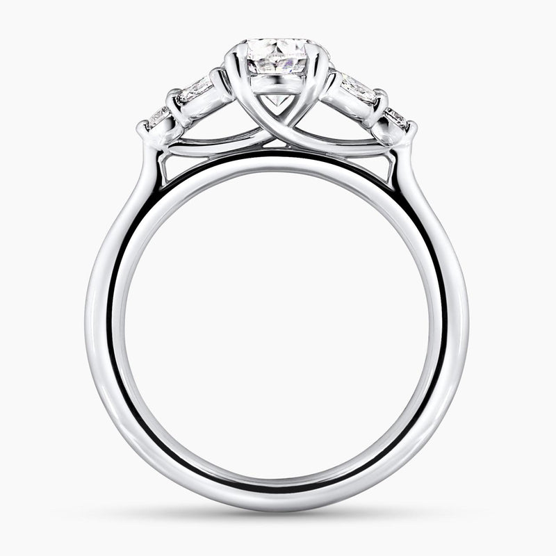 18ct white gold oval brilliant cut diamond engagement ring side profile