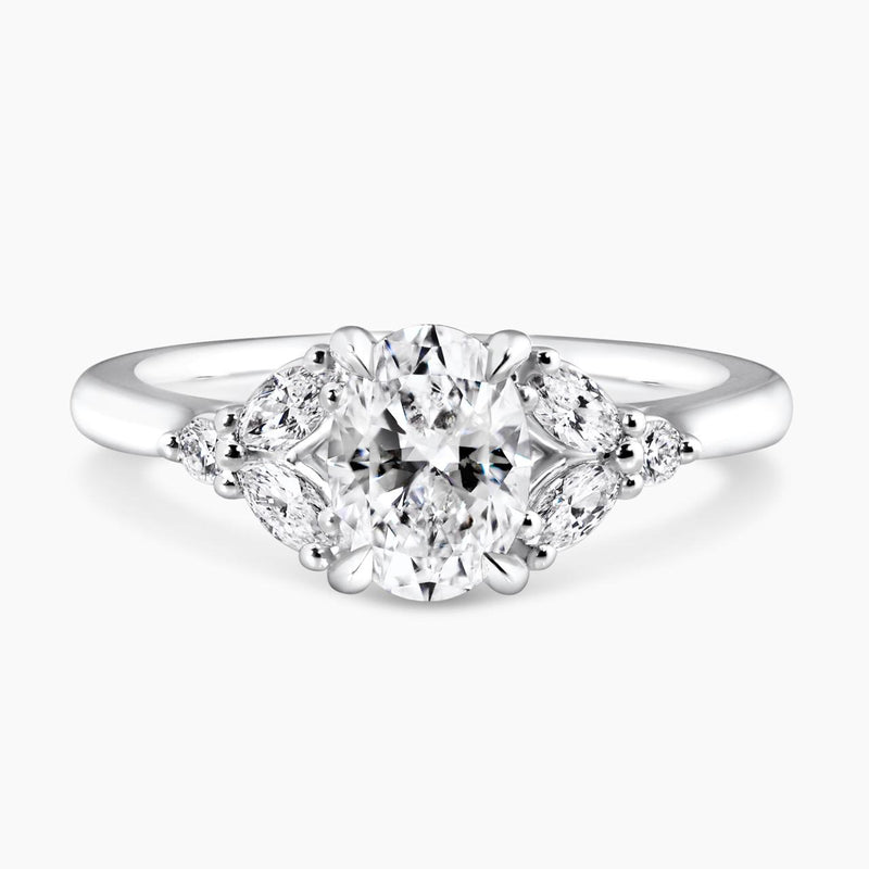 18ct white gold oval brilliant cut diamond engagement ring