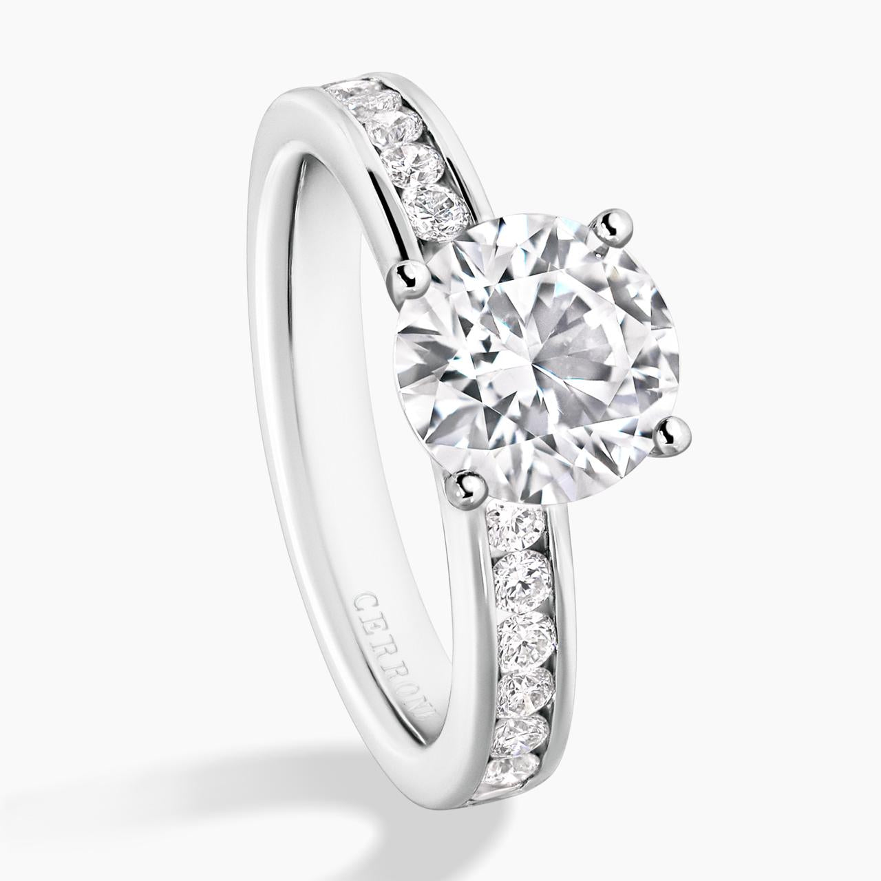 18ct white gold round brilliant cut LAB Grown diamond engagement ring