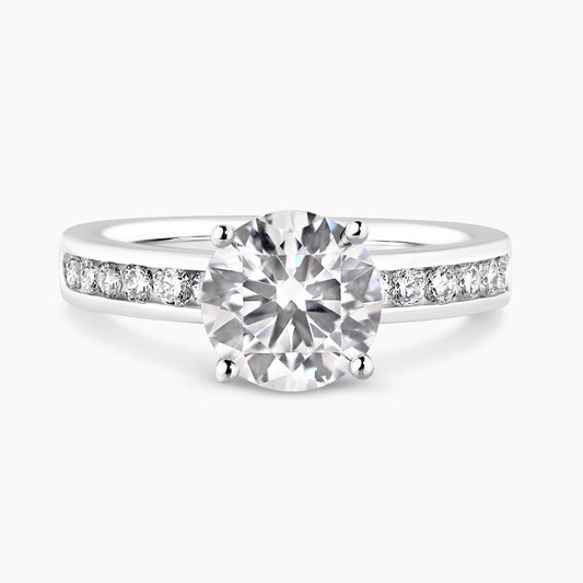 18ct white gold round brilliant cut LAB Grown diamond engagement ring