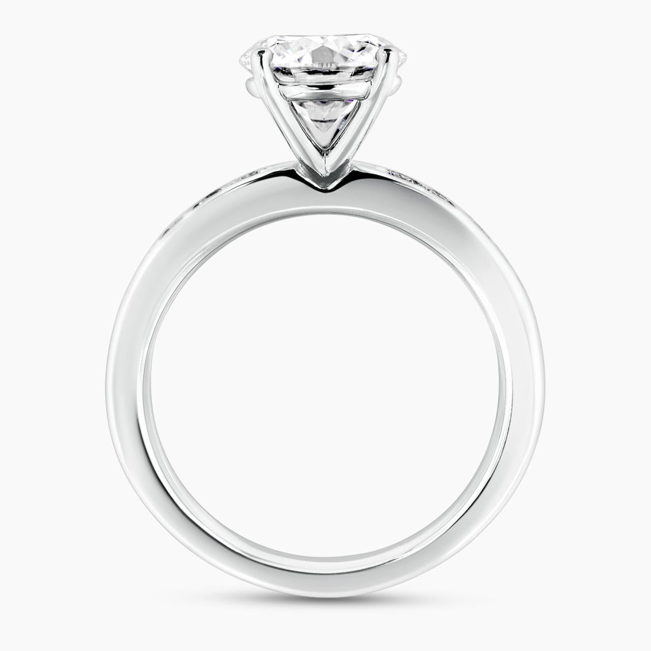 18ct white gold round brilliant cut LAB Grown diamond engagement ring side profile