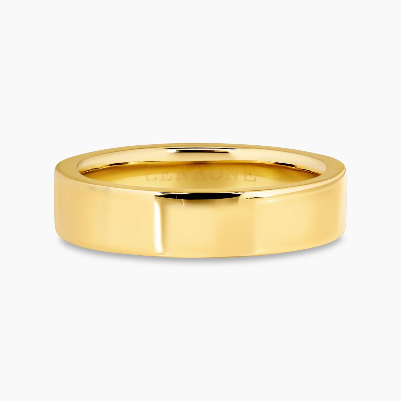 18ct yellow gold Men's flat comfort fit wedder