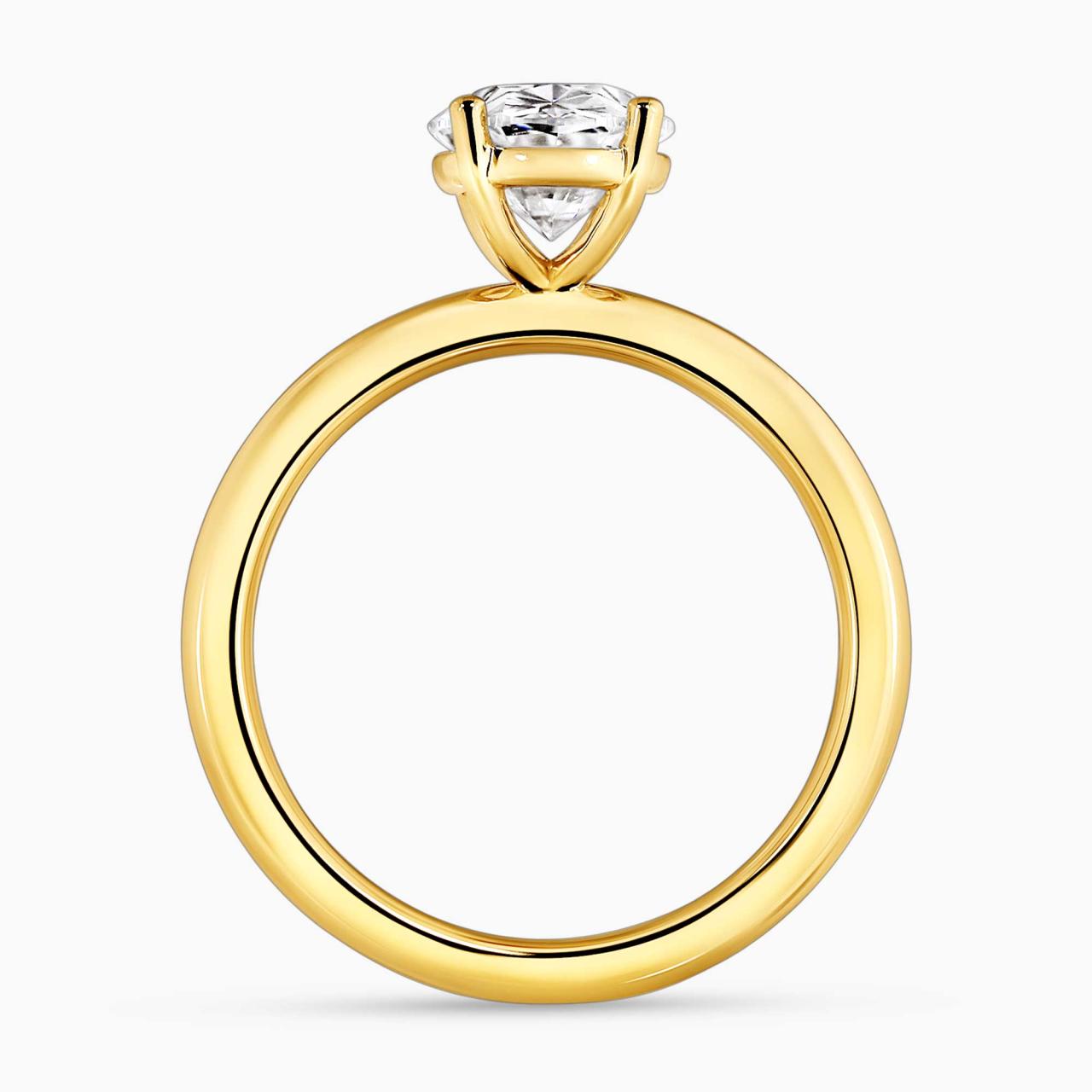 18ct yellow gold 2.02ct oval lab grown diamond solitaire ring