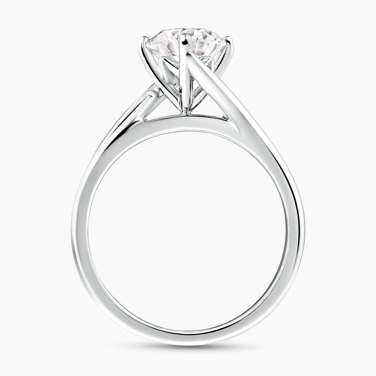 AMALFI 18ct white gold 1.20ct round brilliant cut diamond solitaire twist ring