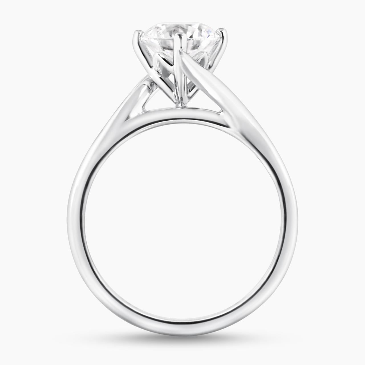 AMALFI - 18ct white gold 1.20ct round brilliant cut diamond solitaire twist ring