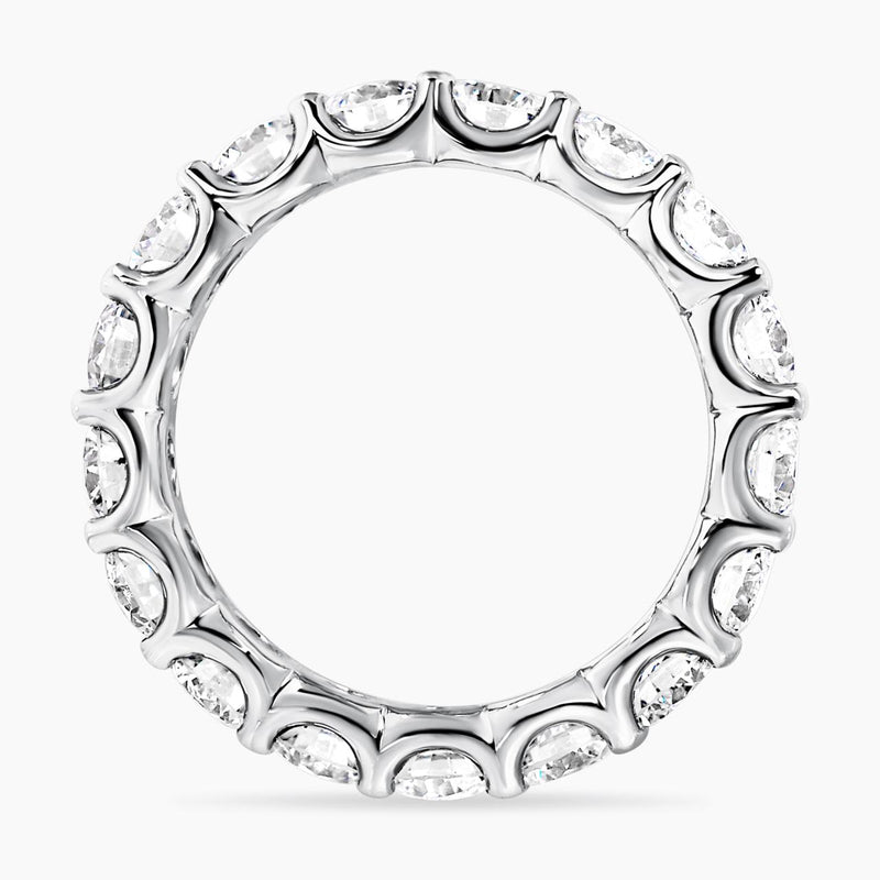 Platinum LAB Grown Round Brilliant cut Diamond full circle ring side setting