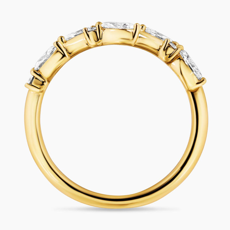 18ct yellow gold marquise and round cut diamonds ring side setting