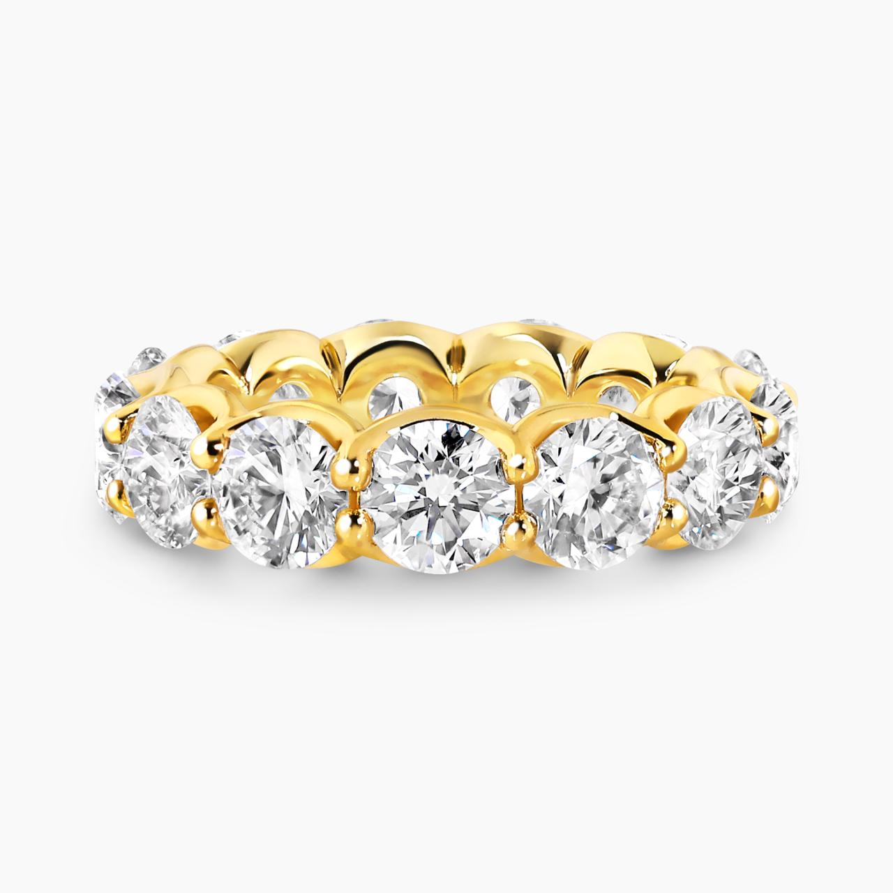 18ct yellow gold 5.32ct LAB Grown Round Brilliant Cut Diamonds ring