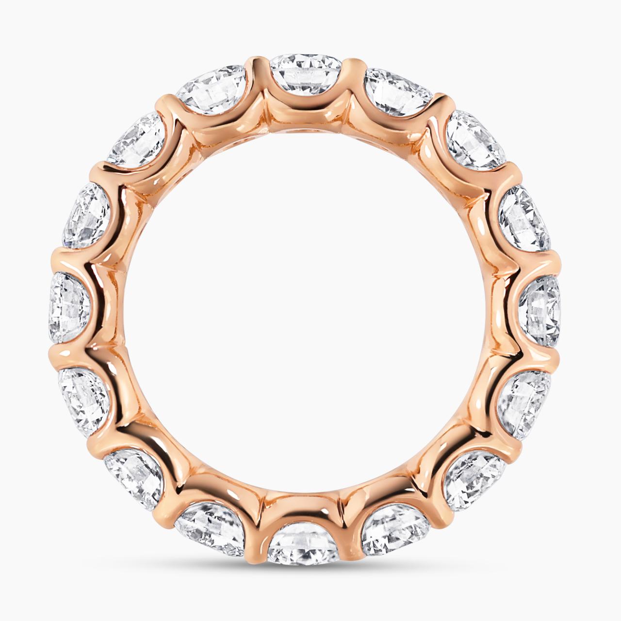 18ct rose gold LAB Grown Round Brilliant cut diamond ring side setting