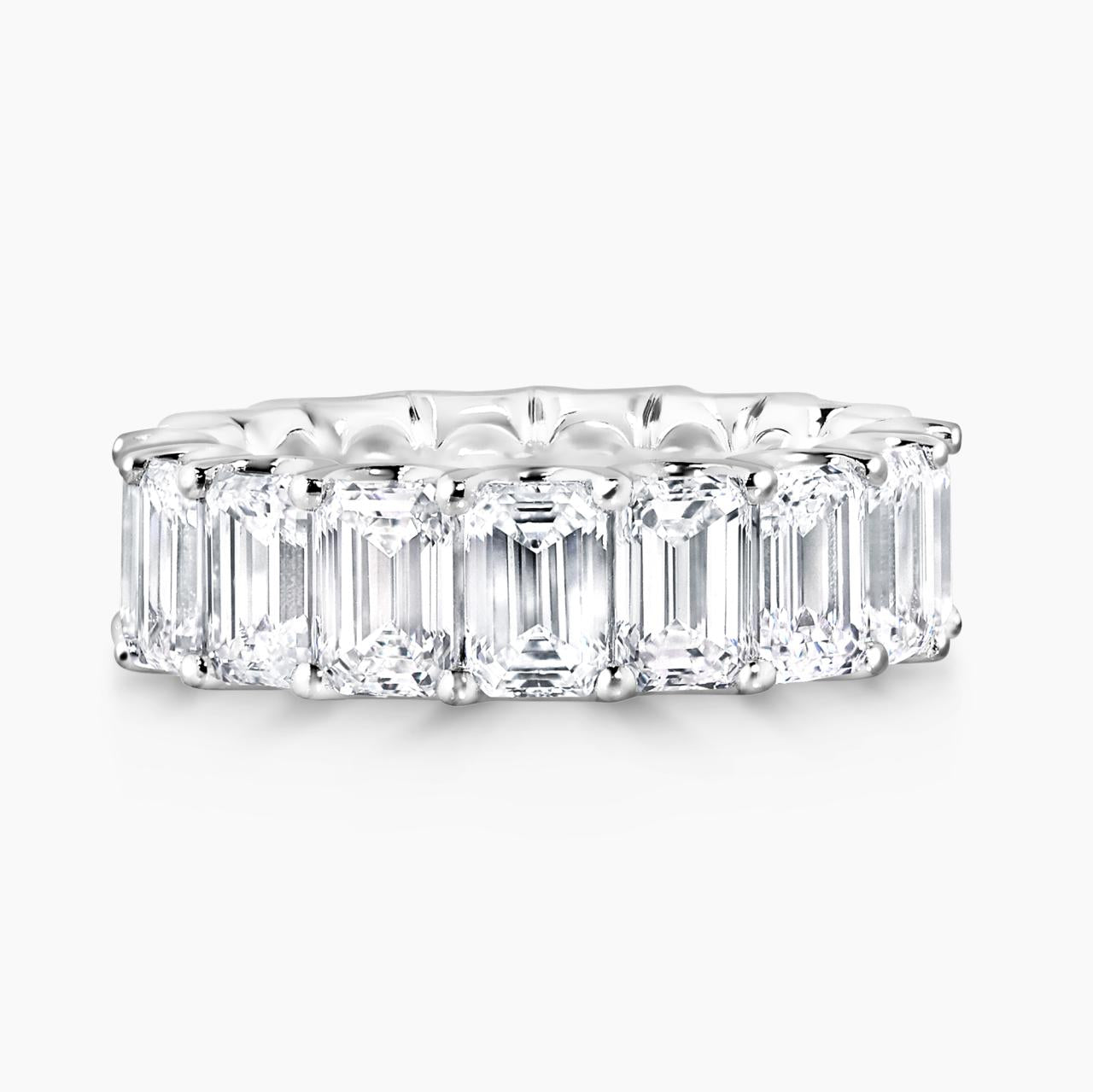18ct white gold full circle 9.69ct emerald cut LAB Grown diamond ring