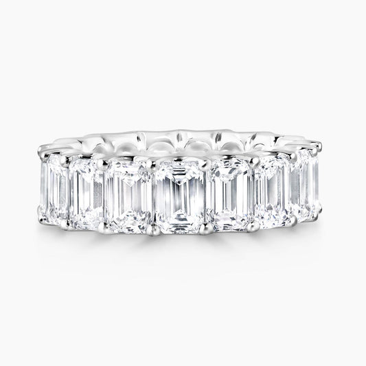 18ct white gold full circle 9.69ct emerald cut LAB Grown diamond ring
