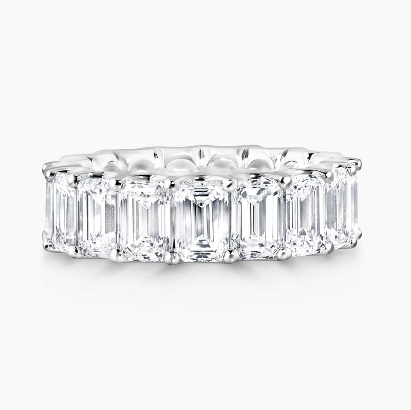 18ct white gold full circle 9.69ct emerald cut LAB Grown diamond ring