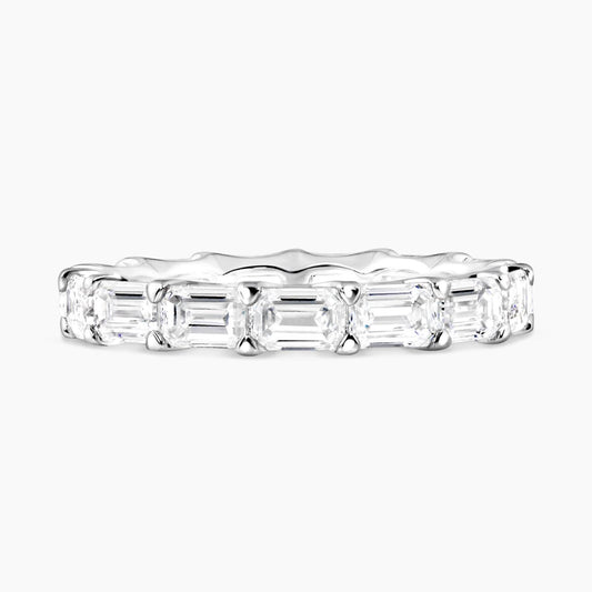 Platinum emerald cut diamond ring