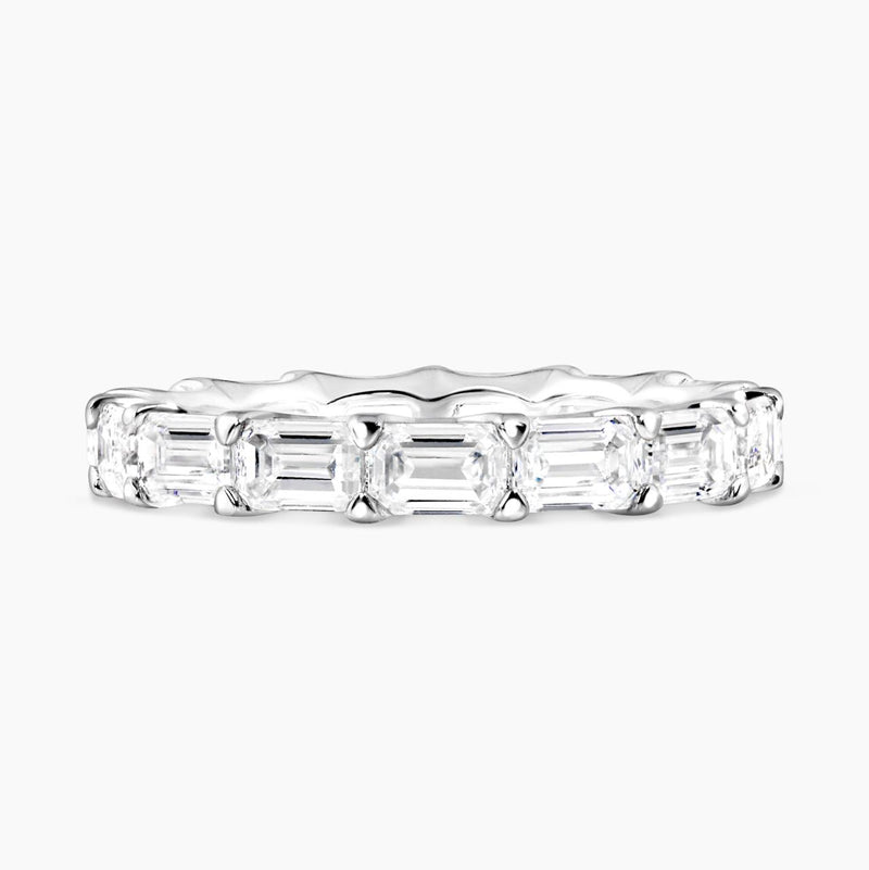 Platinum emerald cut diamond ring