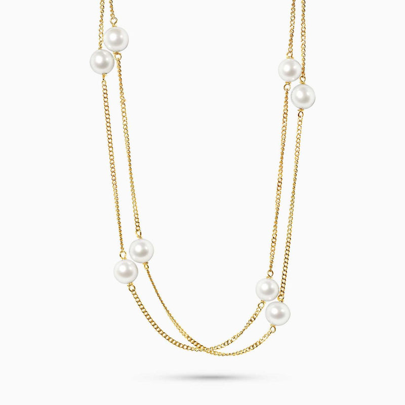 18ct yellow gold fresh water pearl necklace