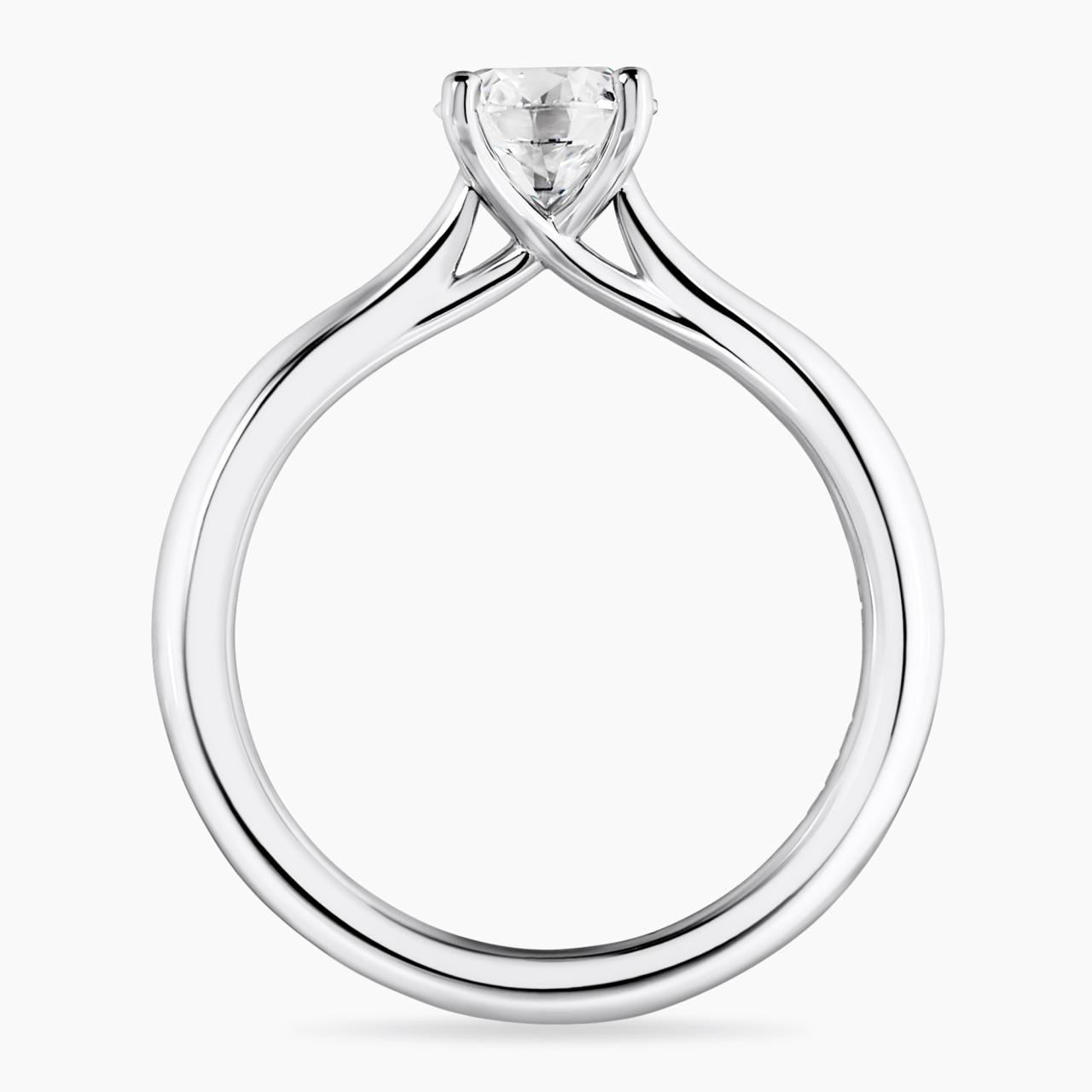 18ct white gold round brilliant cut diamond solitaire engagement ring in a four claw setting. GIA Cert