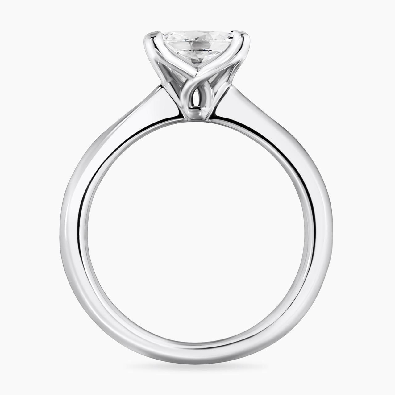 18ct white gold princess cut diamond solitaire engagement ring in a four claw setting. GIA Cert