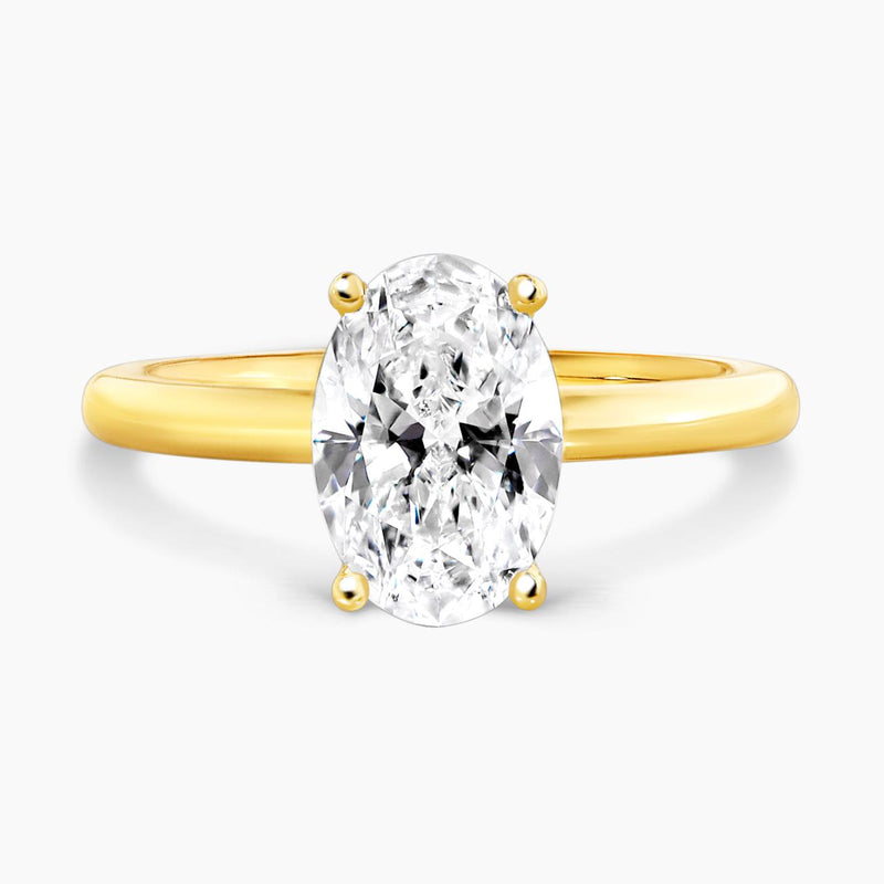 MILAN - 18ct yellow gold oval lab grown diamond solitaire ring
